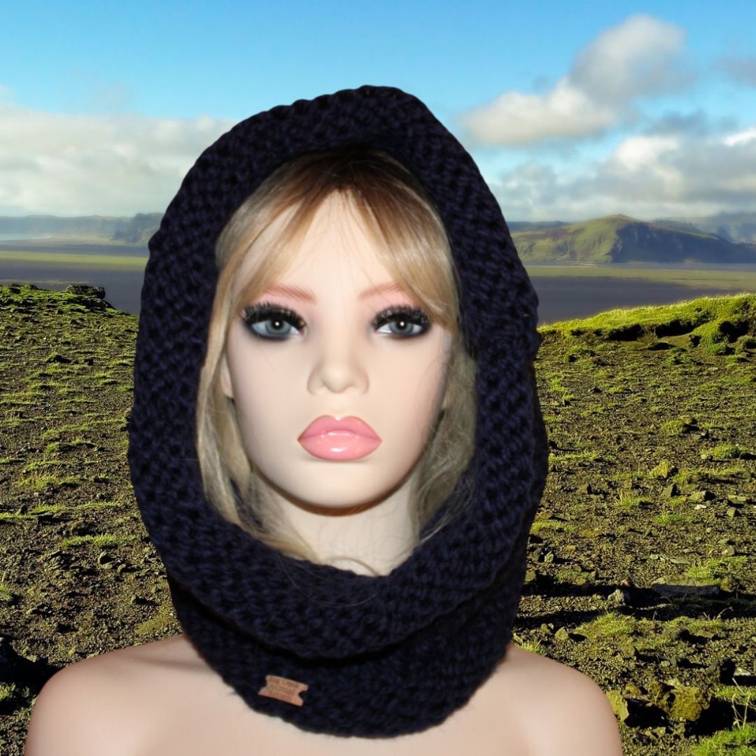 Navy Dog Desk Knits Cowl Neck Warmer