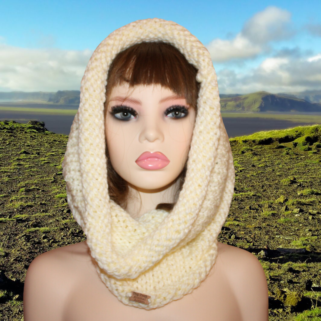 Cream Dog Desk Knits Cowl Neck Warmer