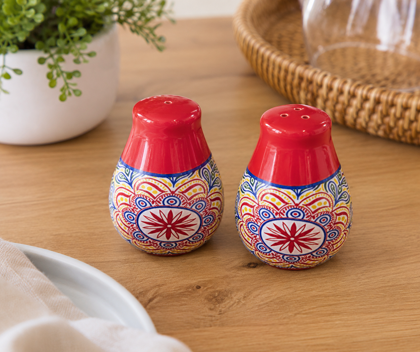 Tuscany Mandala Ceramic Salt & Pepper Shaker Set Pre-order