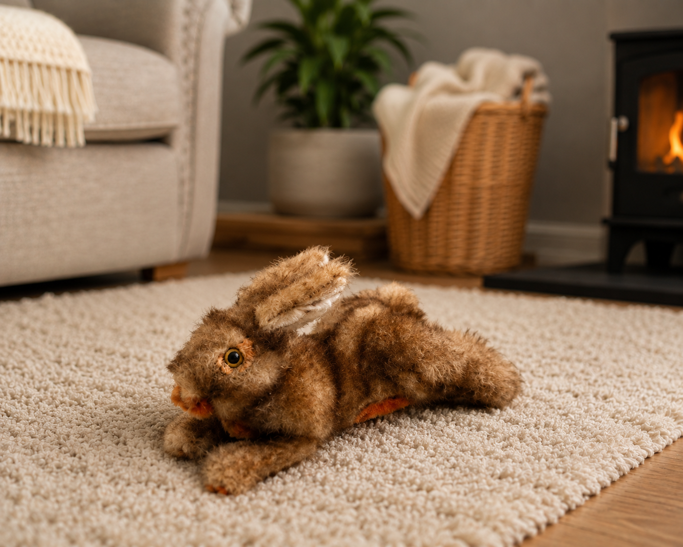 All For Paws Classic Brown Rabbit Small Dog Toy