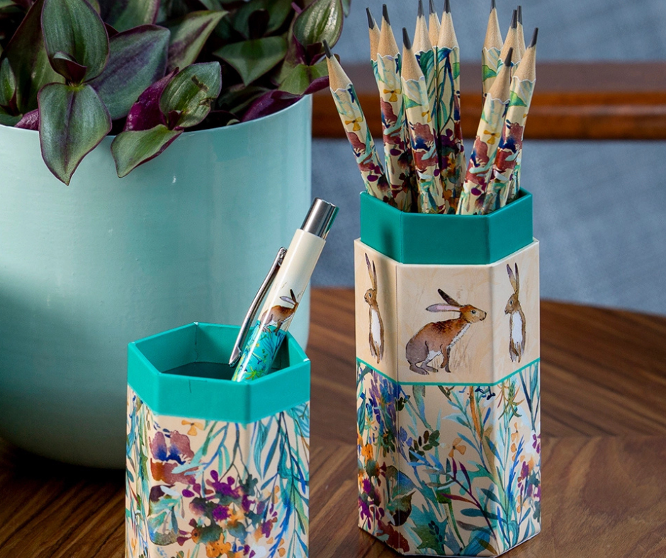 Pencil Set – Kissing Hares Woodland Hare Pencils in Gift Box