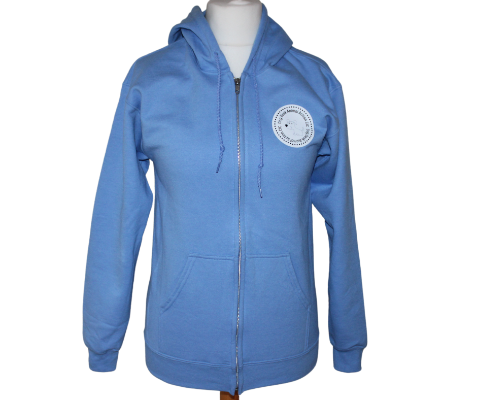 Zip Front Dog Desk Animal Action Hoodie With Pockets