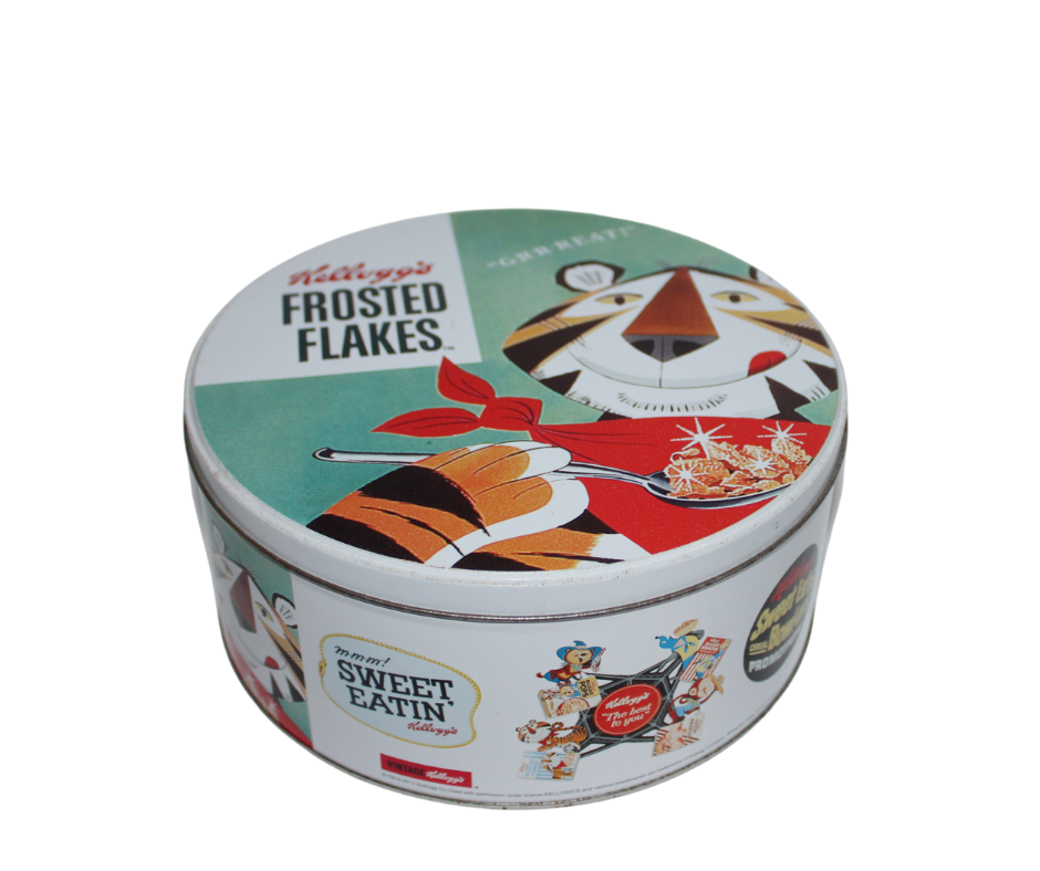 Kelloggs Frosted Flakes Vintage Style Storage Tin Tony The Tiger