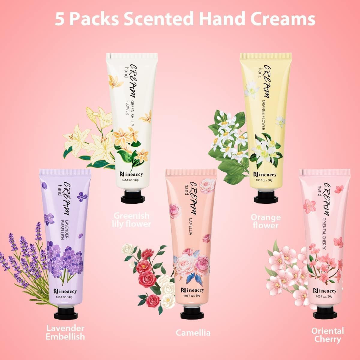 Nineaccy Vegan Hand Cream Gift Set Pack Of 5 x 30ml
