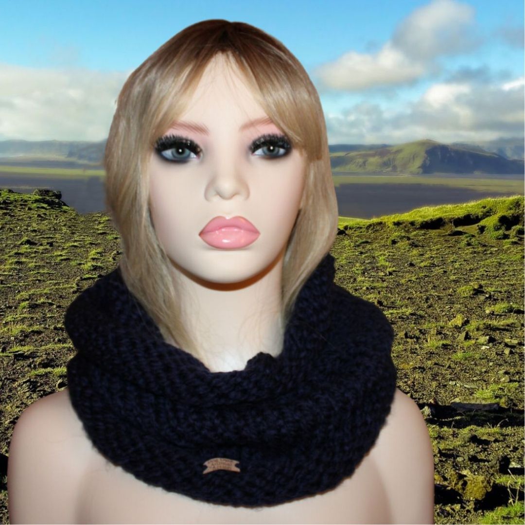 Navy Dog Desk Knits Cowl Neck Warmer