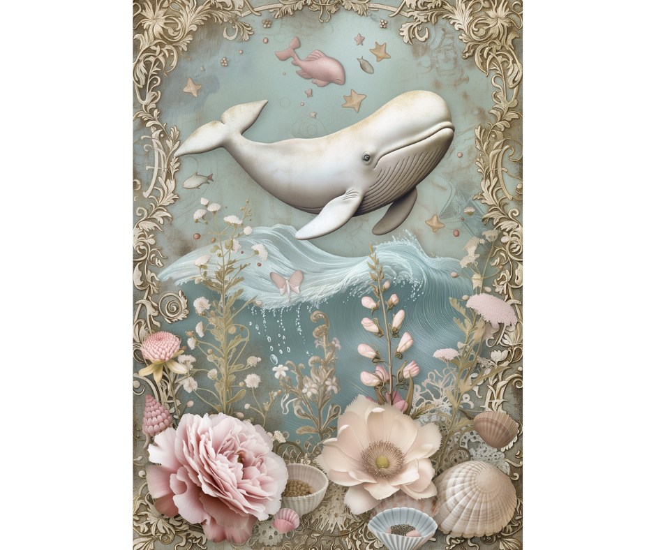Dog Desk Vintage Under The Sea Deluxe Greeting Card
