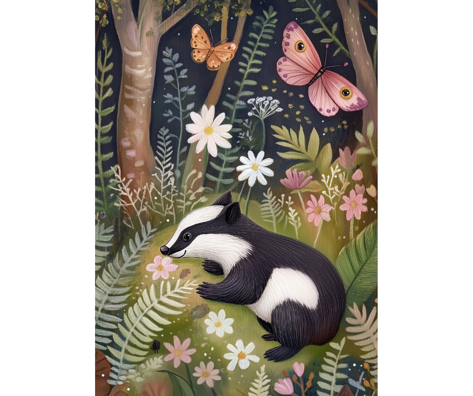 Dog Desk Badger In The Friendly Forest Deluxe Greeting Card