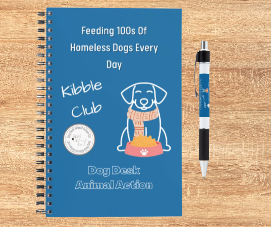 Dog Desk Animal Action Kibble Club Notebook & Pen