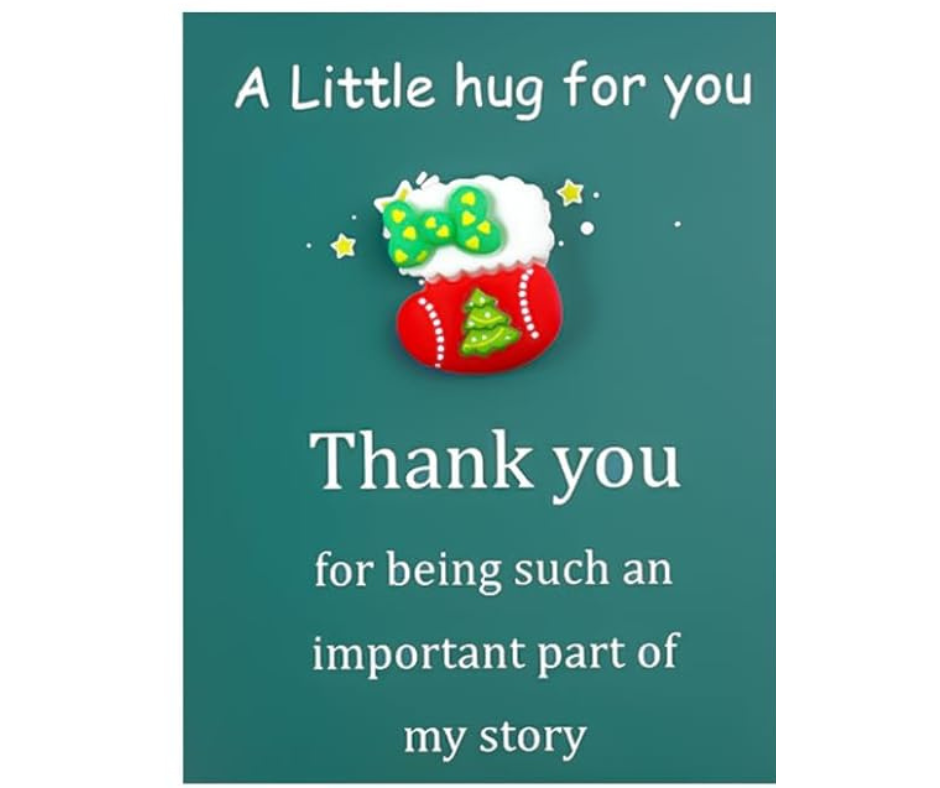 A Little Hug for You – Thank You Card with Cute Father Christmas Charm