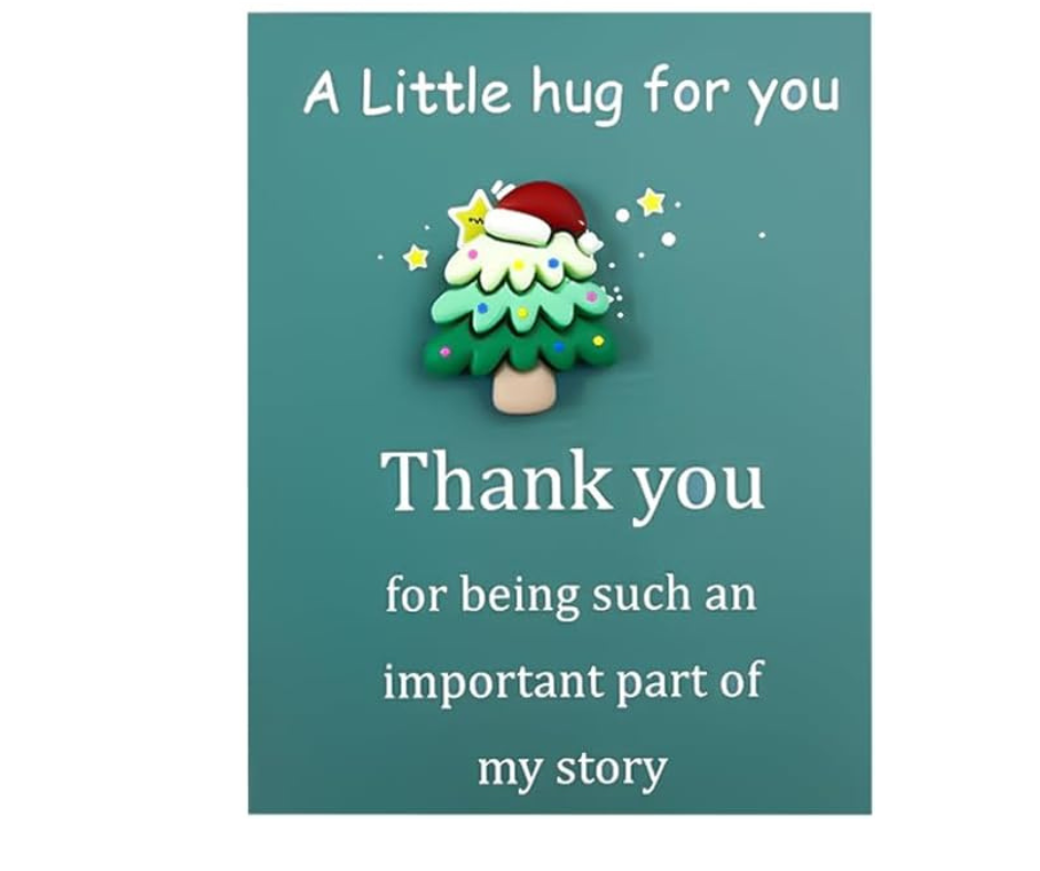 A Little Hug for You – Thank You Card with Cute Father Christmas Charm