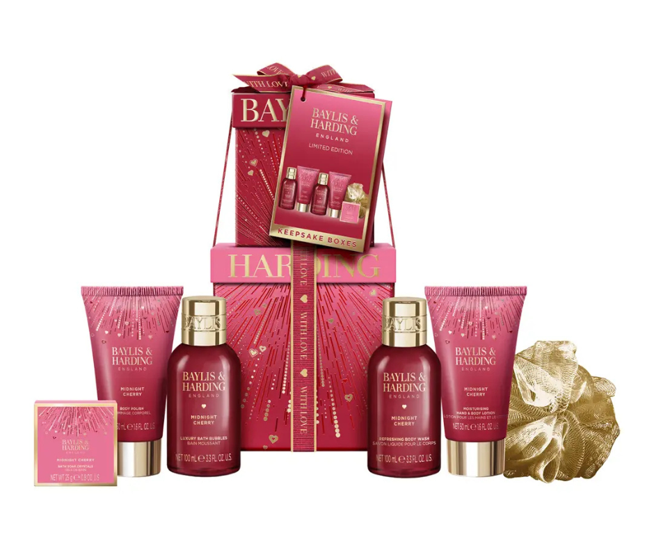Baylis & Harding Midnight Cherry Luxury Pamper Present Gift Set