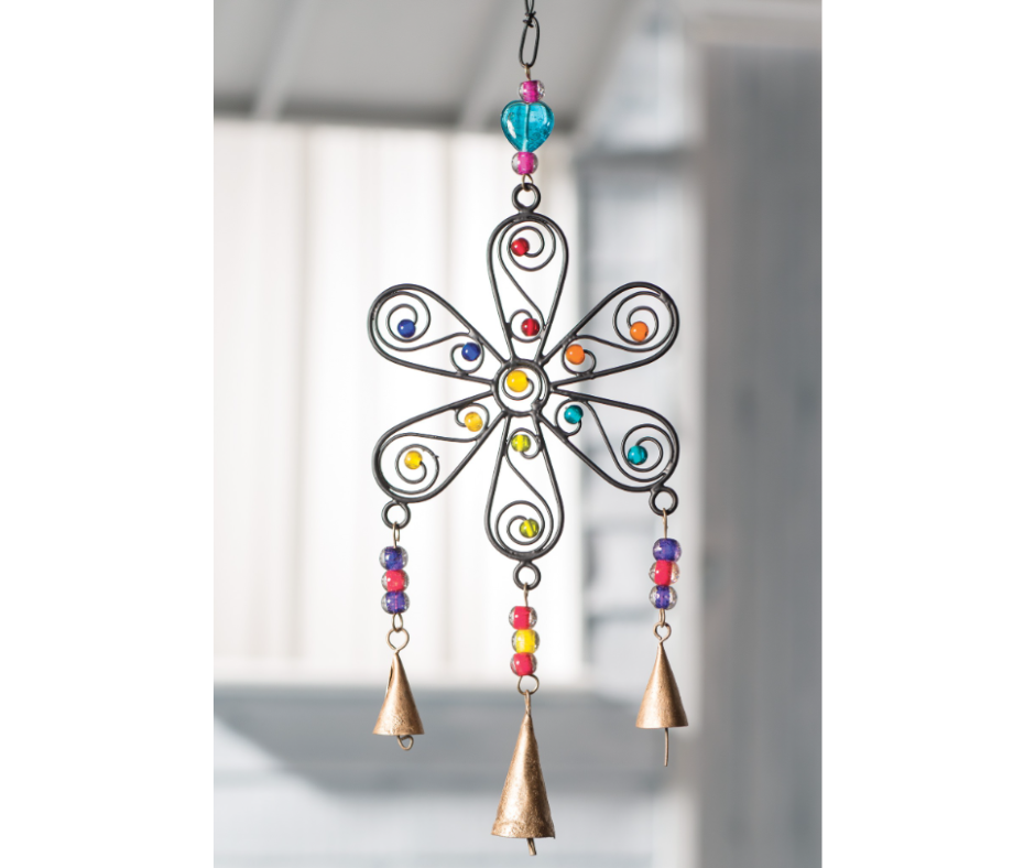 Flower Windchime with Mixed Beads
