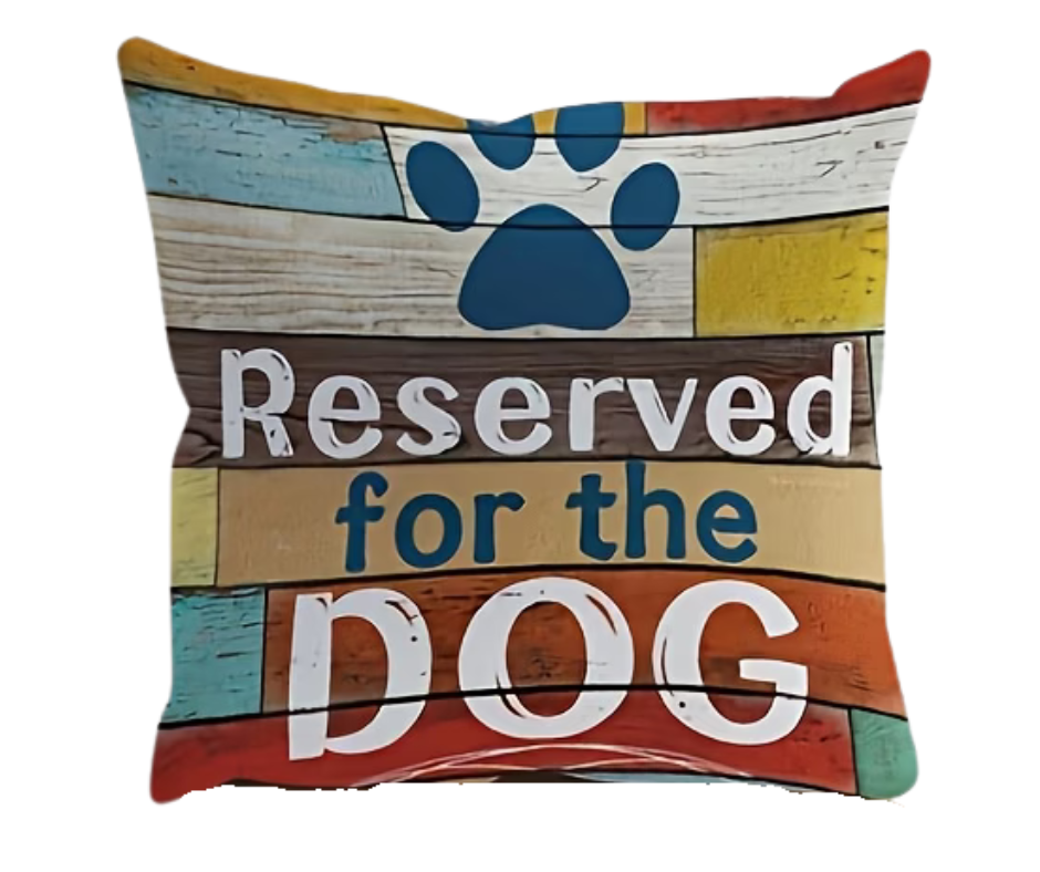 Reserved for the Dog Cushion & Cushion Cover Fun Paw Print Home Décor
