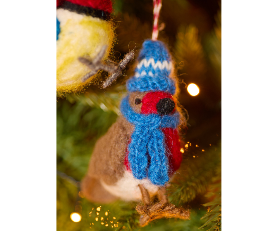 Cosy Felt Bird Christmas Decoration