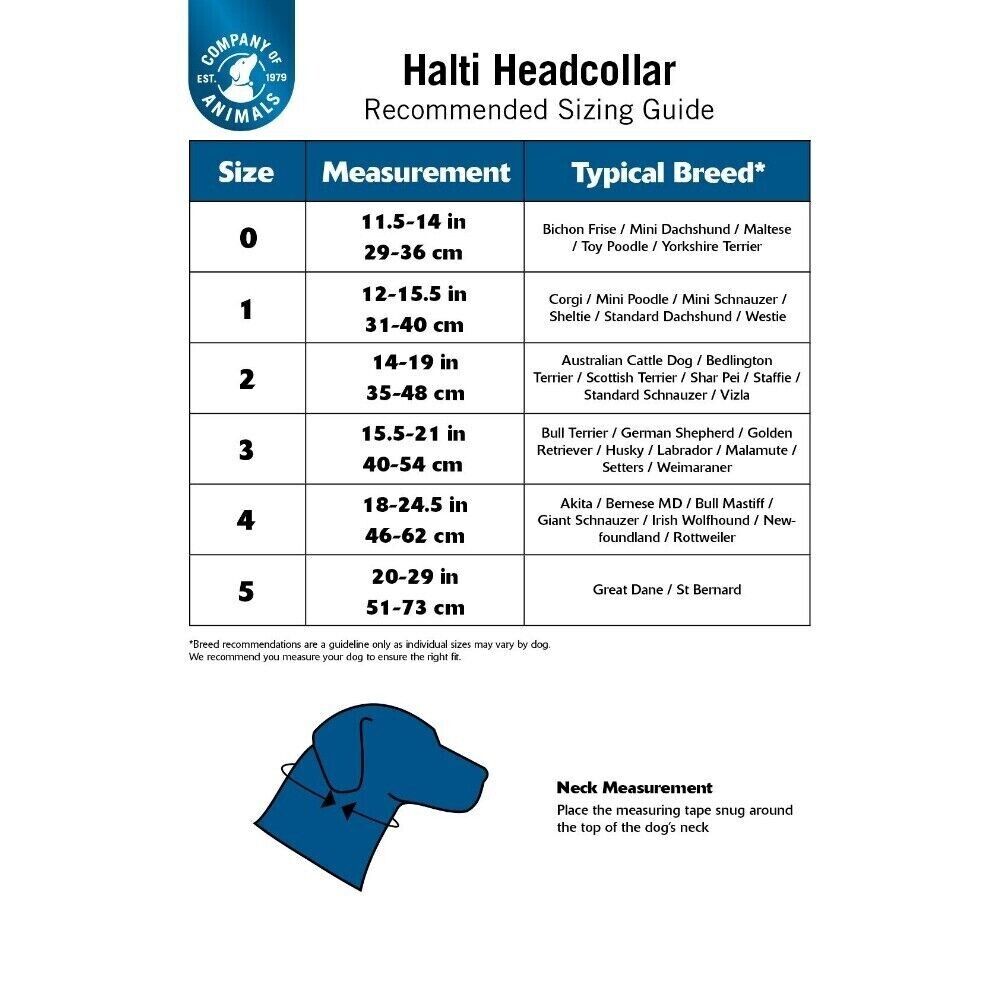 CoA Halti Headcollar Dog Gentle Non Pull Training Walking Collar