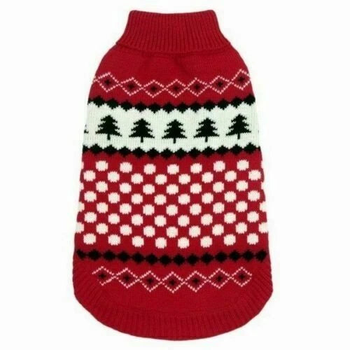 Dog Christmas Jumper With Polo Neck