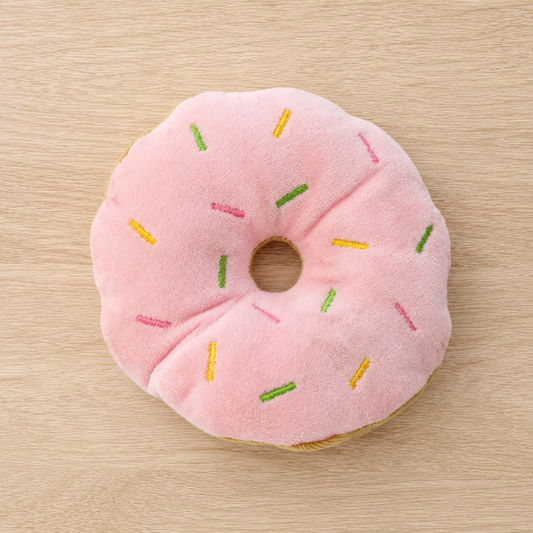 Strawberry Donut Plush & Squeaky Dog Toy