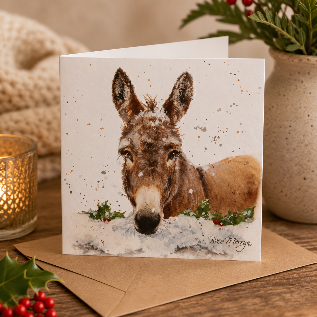 Bree Merryn, Fine Art Donkey Small Card To Post