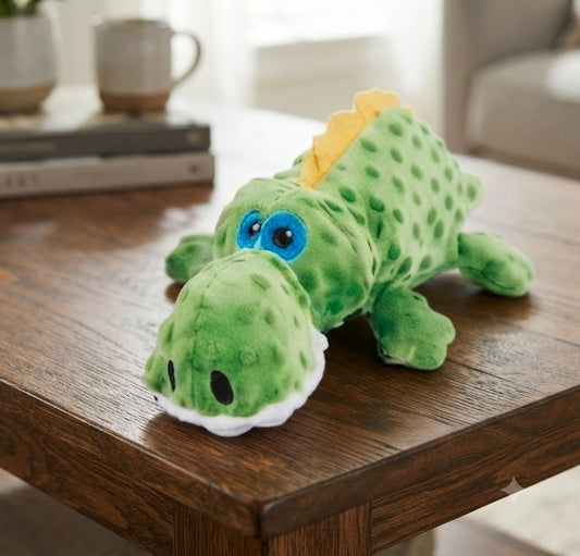 Squeaky Plush Crocodile Dog Toy Green