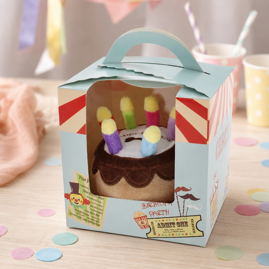 Birthday Pupcake Plush & Squeaky Dog Toy (with box)