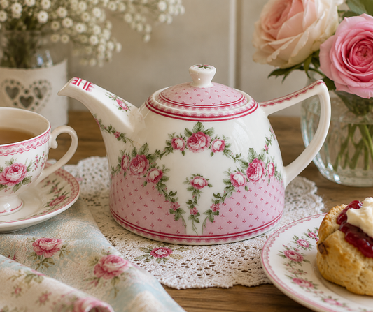 Orchid Designs Vintage Rose Tea Pot