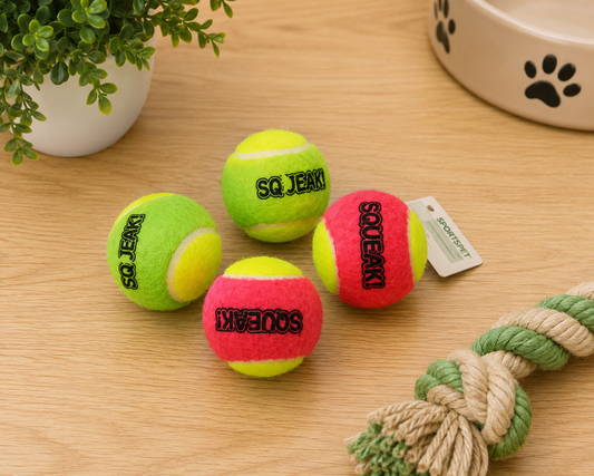 Petface 4 Pack Of Mini Tennis Balls Small Size For Small Dogs