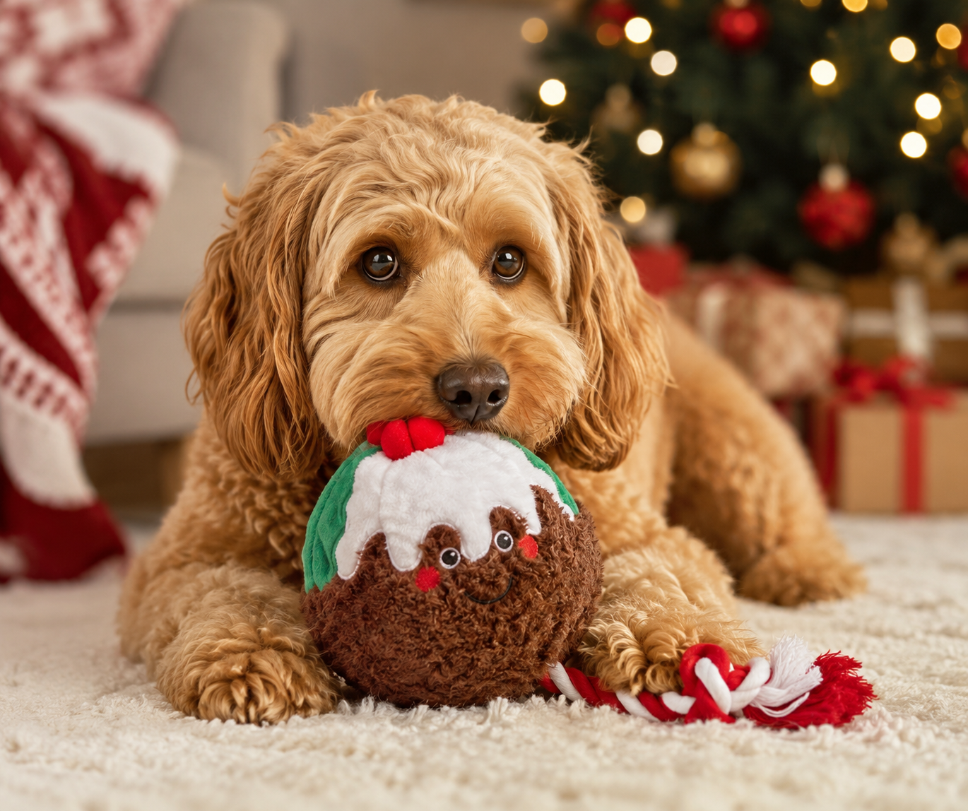 House of Paws Party Animal Christmas Pudding Dog Toy