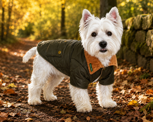 Forest Green Quilted Town & Country Dog Coat