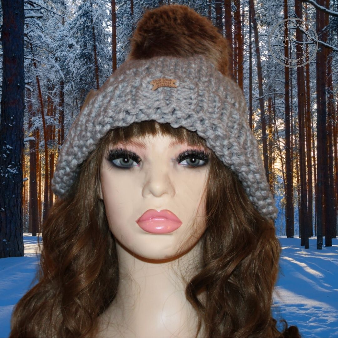 Grey Dog Desk Knits Bobble Hat
