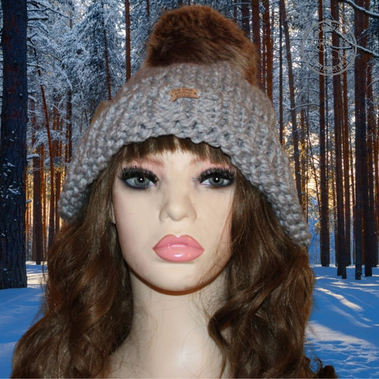 Grey Dog Desk Knits Bobble Hat