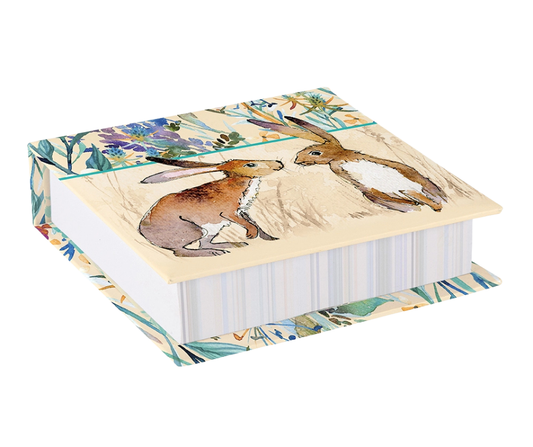 Note Block – Kissing Hares  Woodland Wildlife Desk Memo Pad