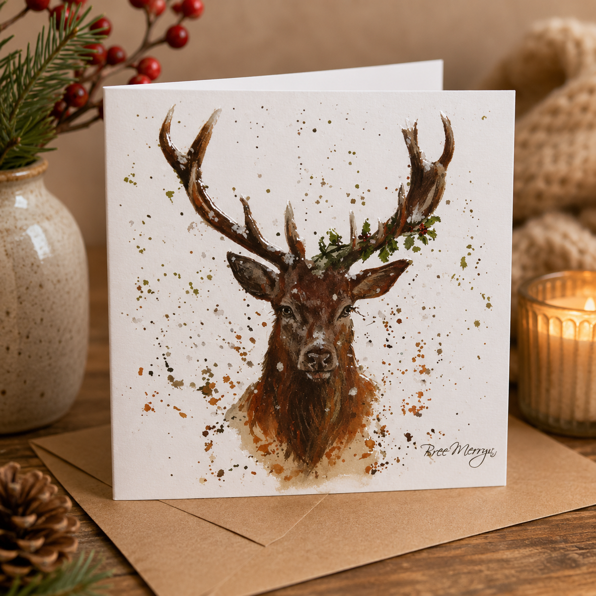 Bree Merryn, Fine Art Stag Small Card To Post