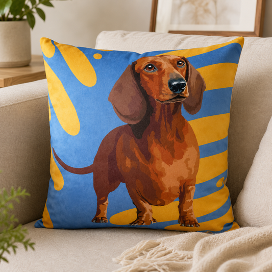 Leslie Gerry Dachshund Cushion Cover & Cushion