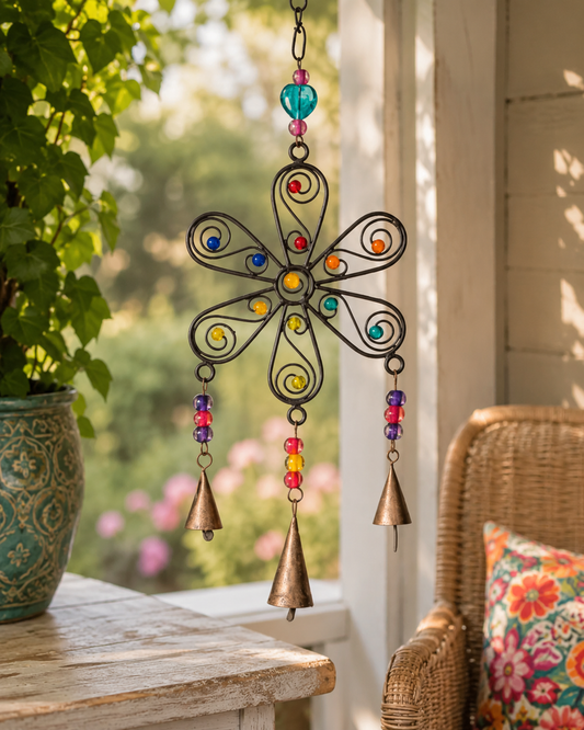 Flower Windchime with Mixed Beads