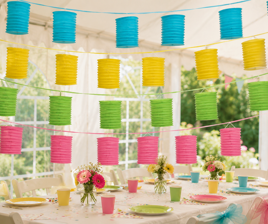 Paper Party Lantern Garland 3.65m Party Decorations Choose Your Colour