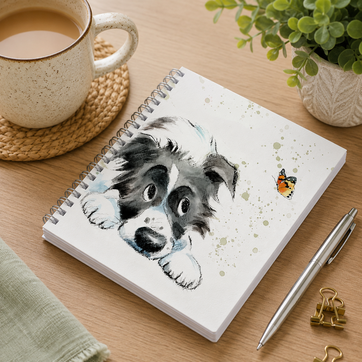 Paper Shed Border Collie A6 Notebook