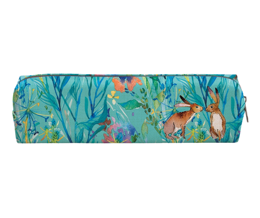 Pencil Case – Kissing Hares  Woodland Hare Design Zip Pouch