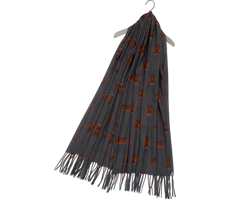 Scottish Highland Cow Tassel Scarf