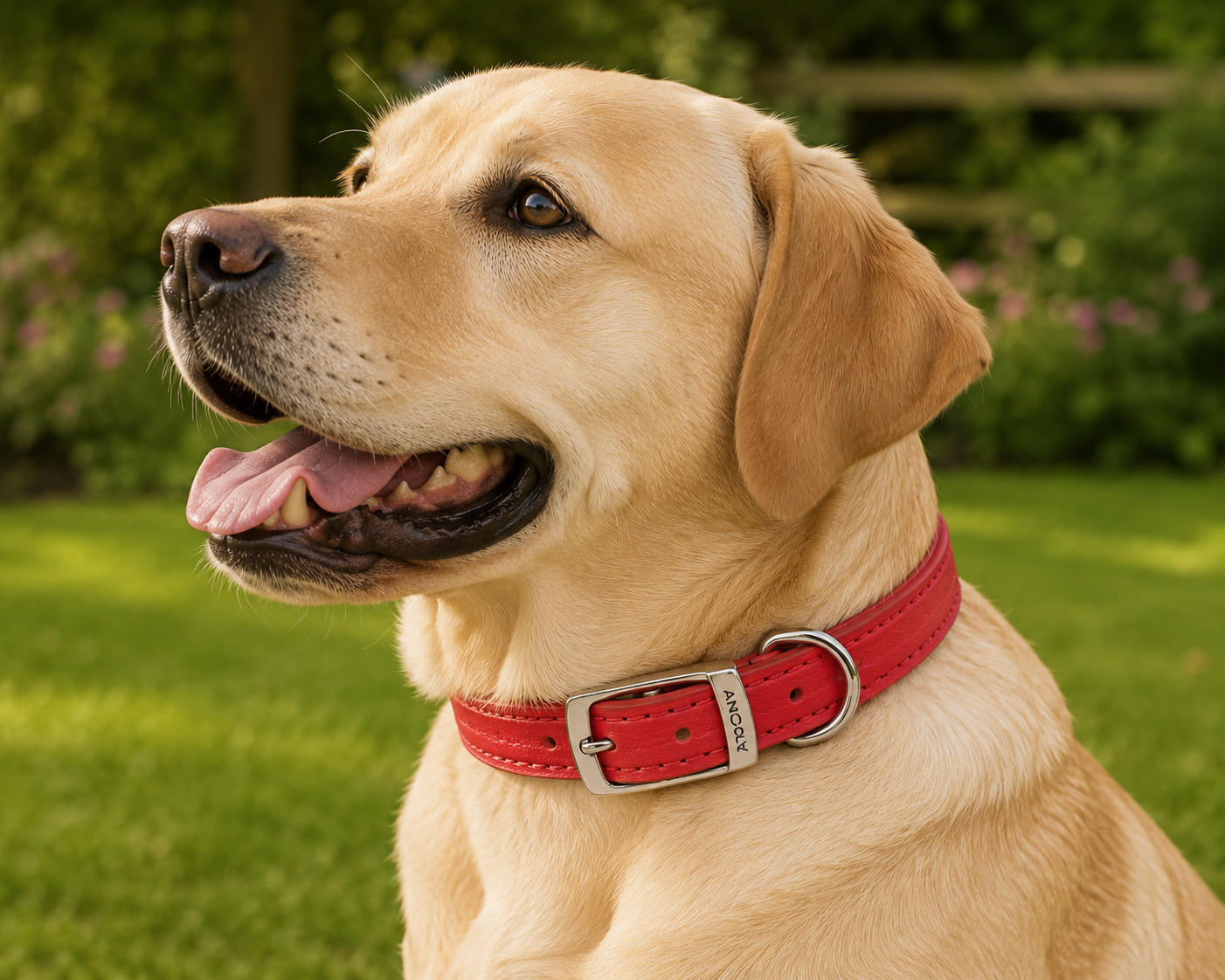 Ancol Heritage Leather Dog Collar Red