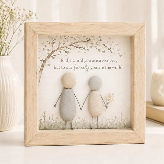 Sentiment Pebble Plaque For Mum & family