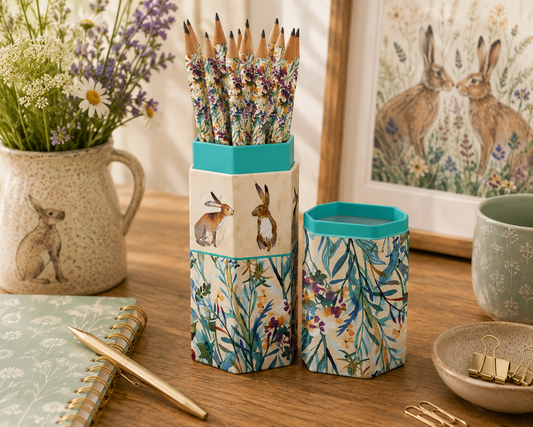 Pencil Set – Kissing Hares Woodland Hare Pencils in Gift Box
