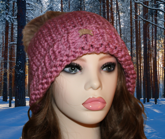 Rose Dog Desk Knits Bobble Hat
