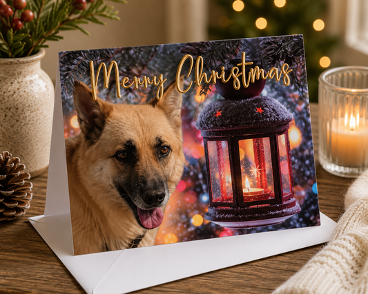 Dog Desk Freddie Albert William Deluxe Christmas Card