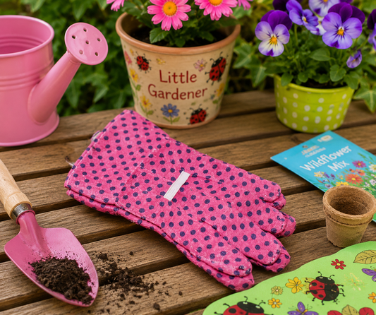 Garden Bugs Children's Kids Gardening Gloves