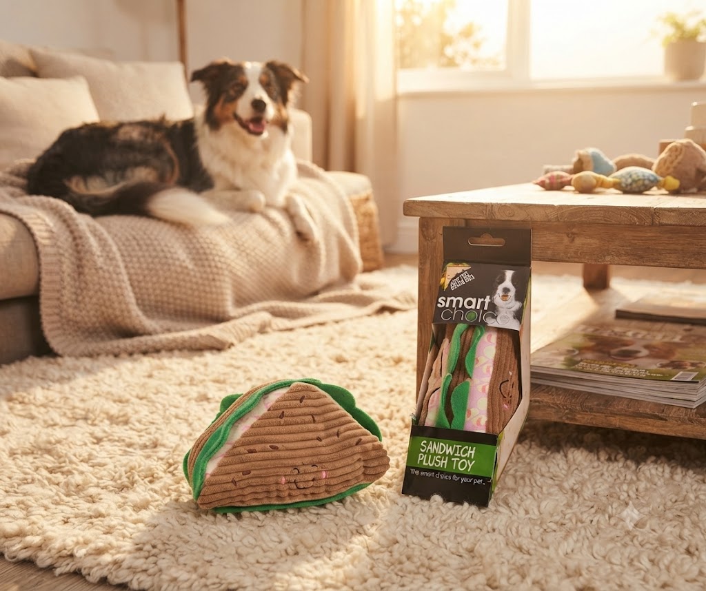 Squeaky Plush Sandwich Dog Toy