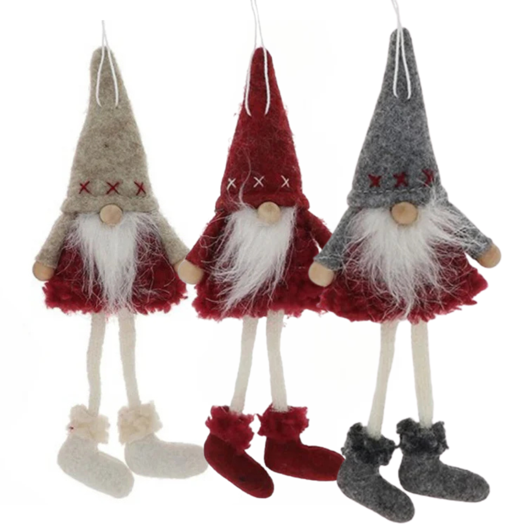 Nordic Gonk Hanging Christmas Decorations Set Of 3