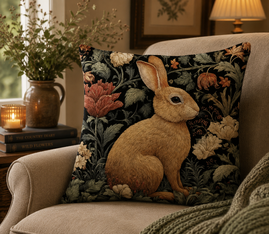 Forest Garden Rabbit Cushion.