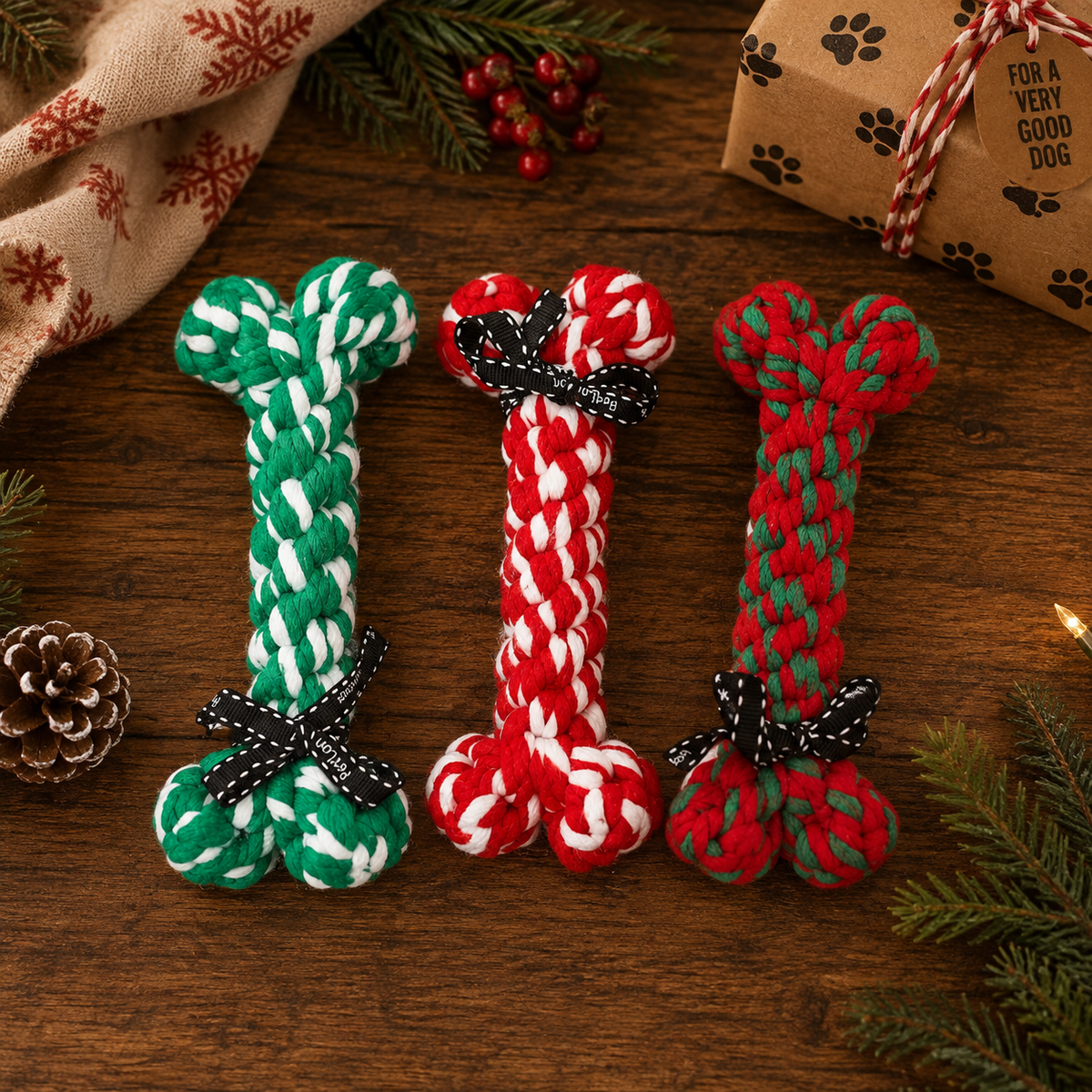 Holiday Rope Bone Toy