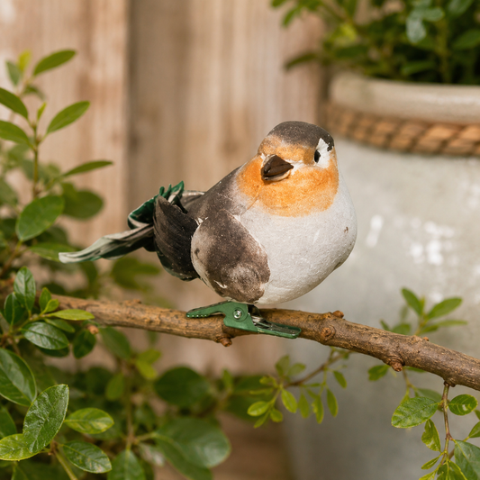Sass & Belle Stonechat Ornamental Bird Clip