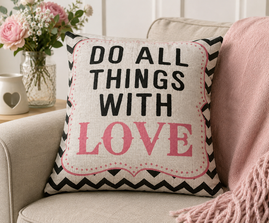 Sass & Belle Cushion Cover & Cushion Do Everything With Love Chevron